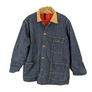 VTG Big Smith Mens Sz 46 Quilted Lined Denim Barn Work Jacket